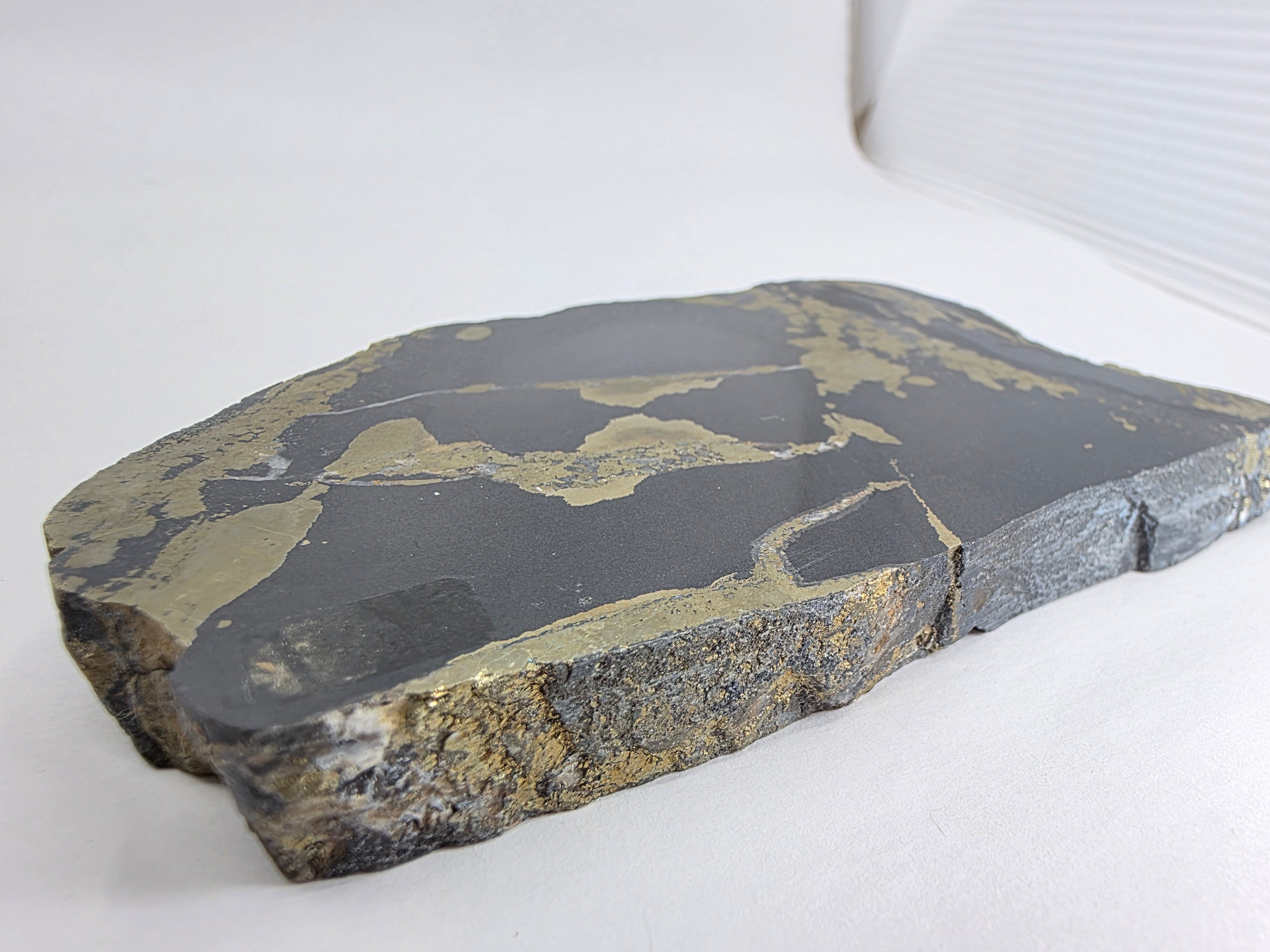 Pyrit im Schiefer 0,291 kg +/- 11x7x1 cm