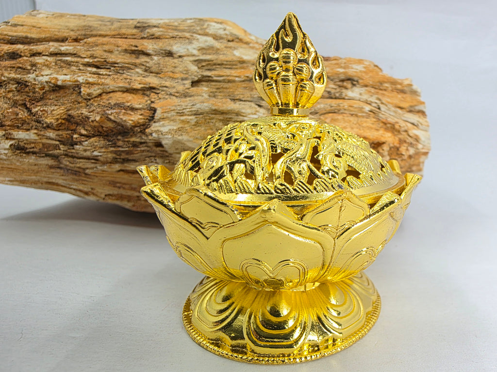 Räucherstäbchenhalter in Lotusform 110g +/- 8x7x7 cm