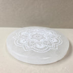 Selenit Räucherstäbchenhalter Mandala rund Ø 12 cm