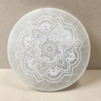 Selenit Räucherstäbchenhalter Mandala rund Ø 12 cm
