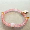 Kirschquarz, Rosé-Achat & Citrin – handgefertigtes Reiki-Kugelarmband +/- 4 mm