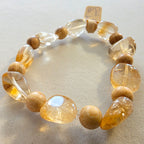 Citrin (Idar-Oberstein) & Palo Santo – handgefertigtes Reiki-Kugelarmband +/- 6-10 mm
