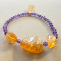 Amethyst & Citrin (Idar-Oberstein) – handgefertigtes Reiki-Kugelarmband +/- 4 mm