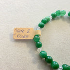 Jade & Kristall (facettiert) – handgefertigtes Reiki-Kugelarmband +/- 4 mm