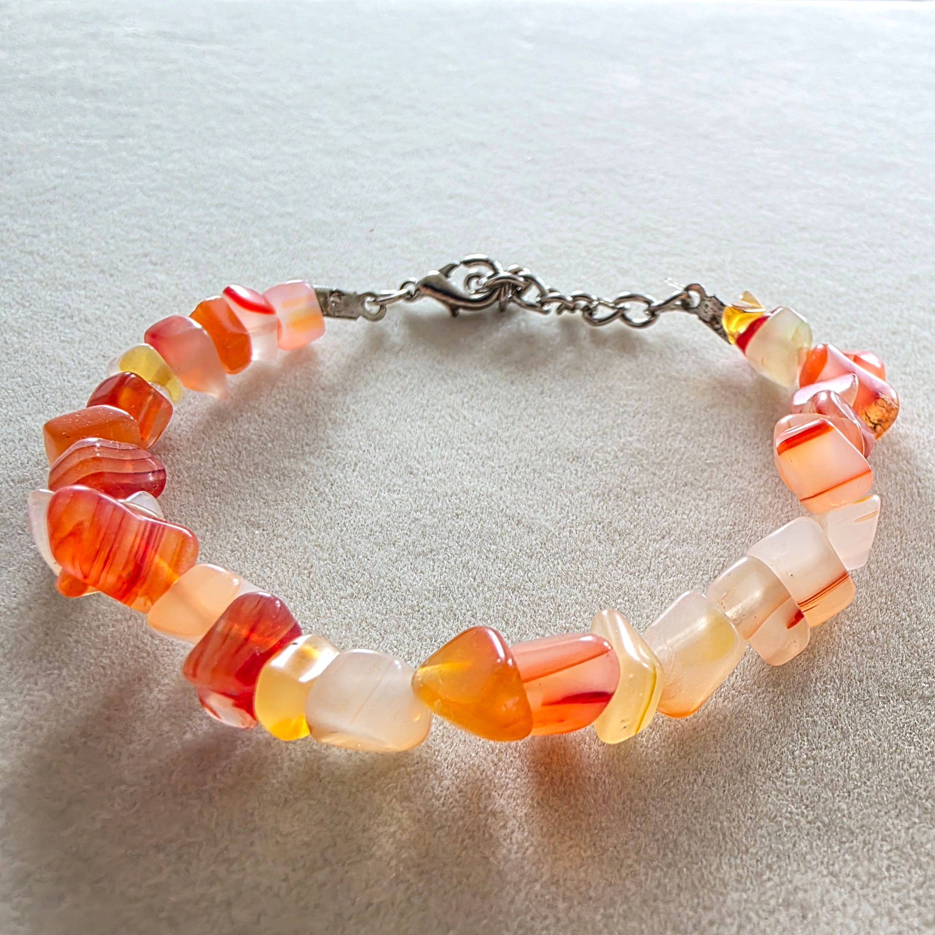 Achat in Gelb-Orangetönen Splitterarmband
