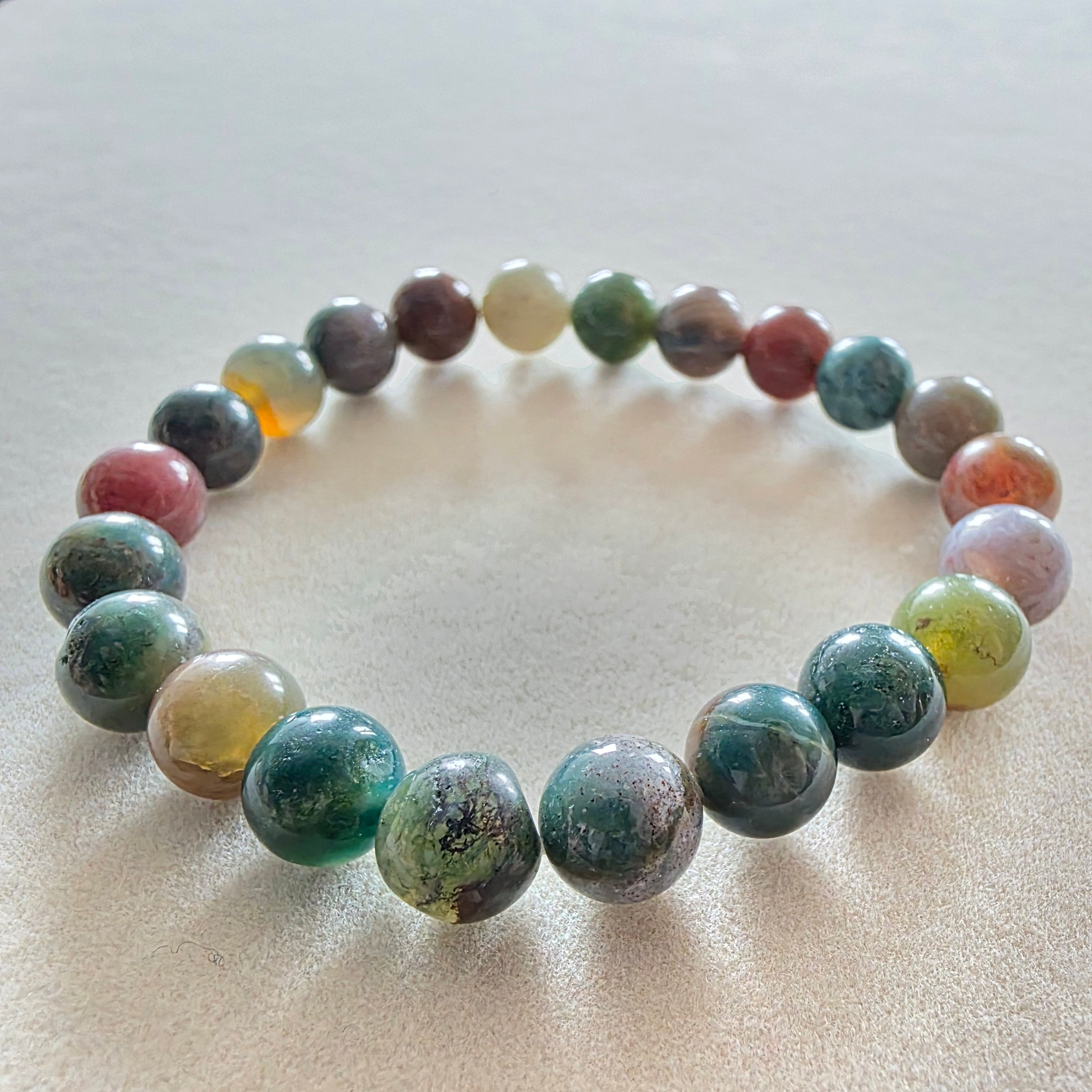 Achat Kugelarmband 8 mm in warmen Erdtönen