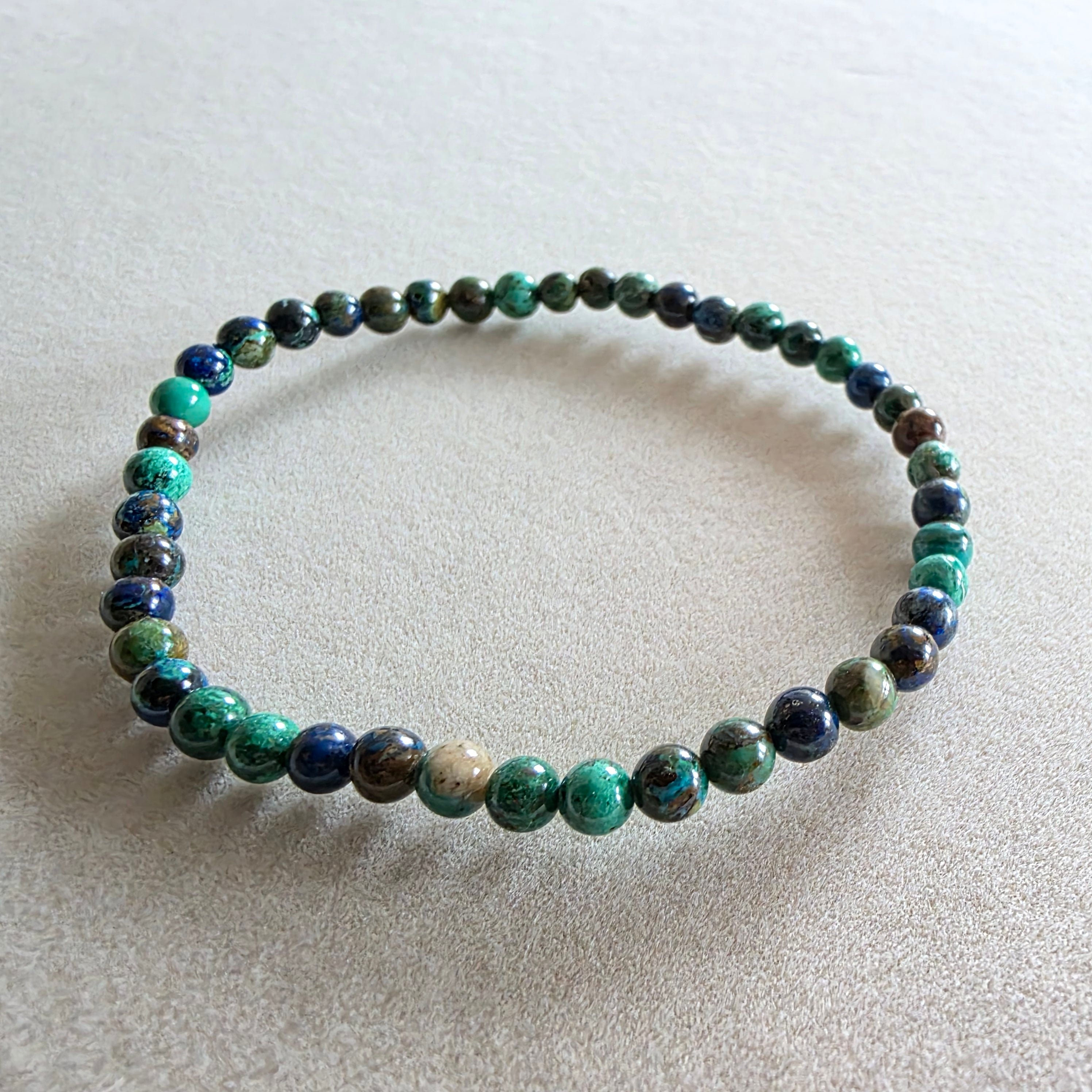Azurit-Malachit Kugelarmband 4 mm