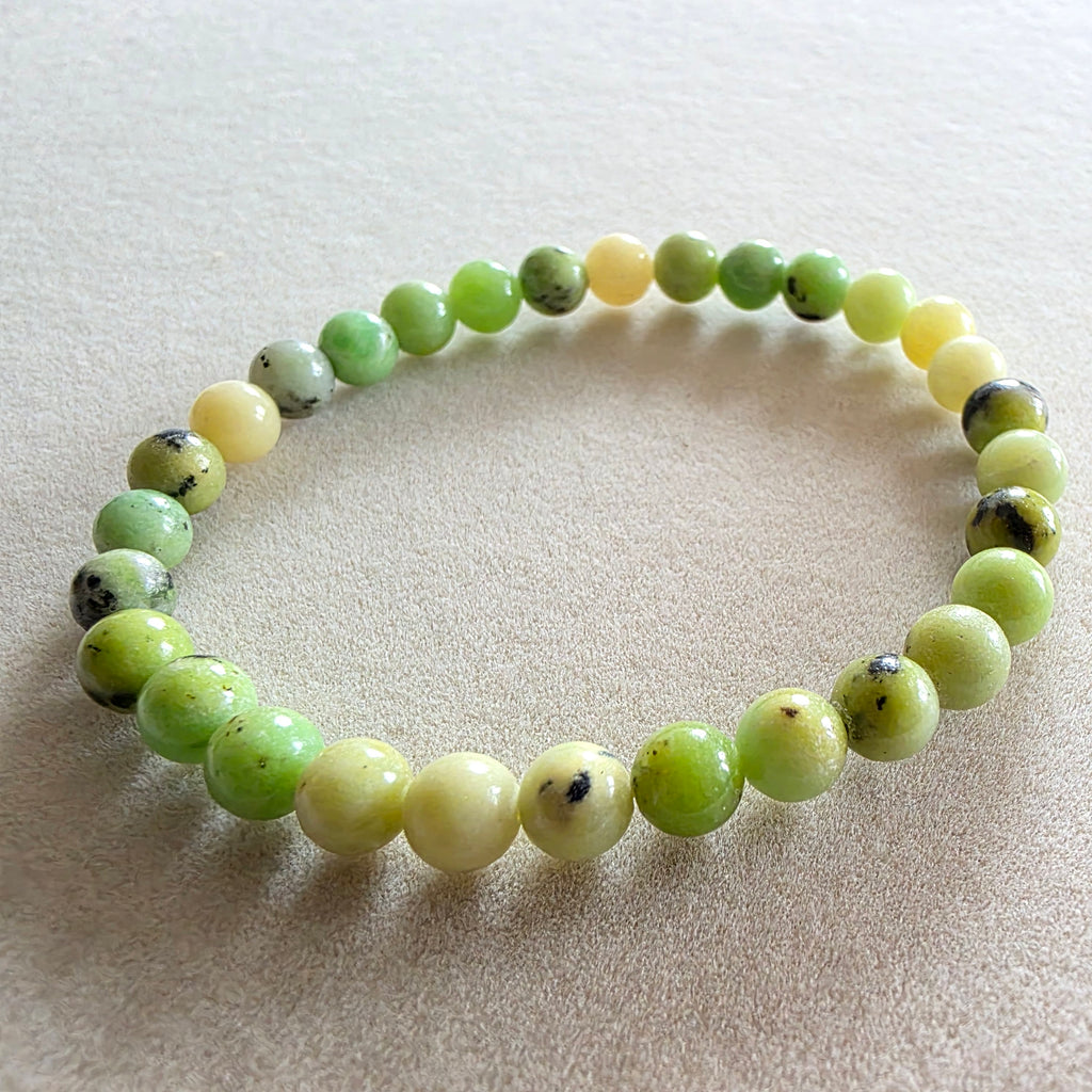 Chrysopras Lemon Kugelarmband in verschiedenen Größen