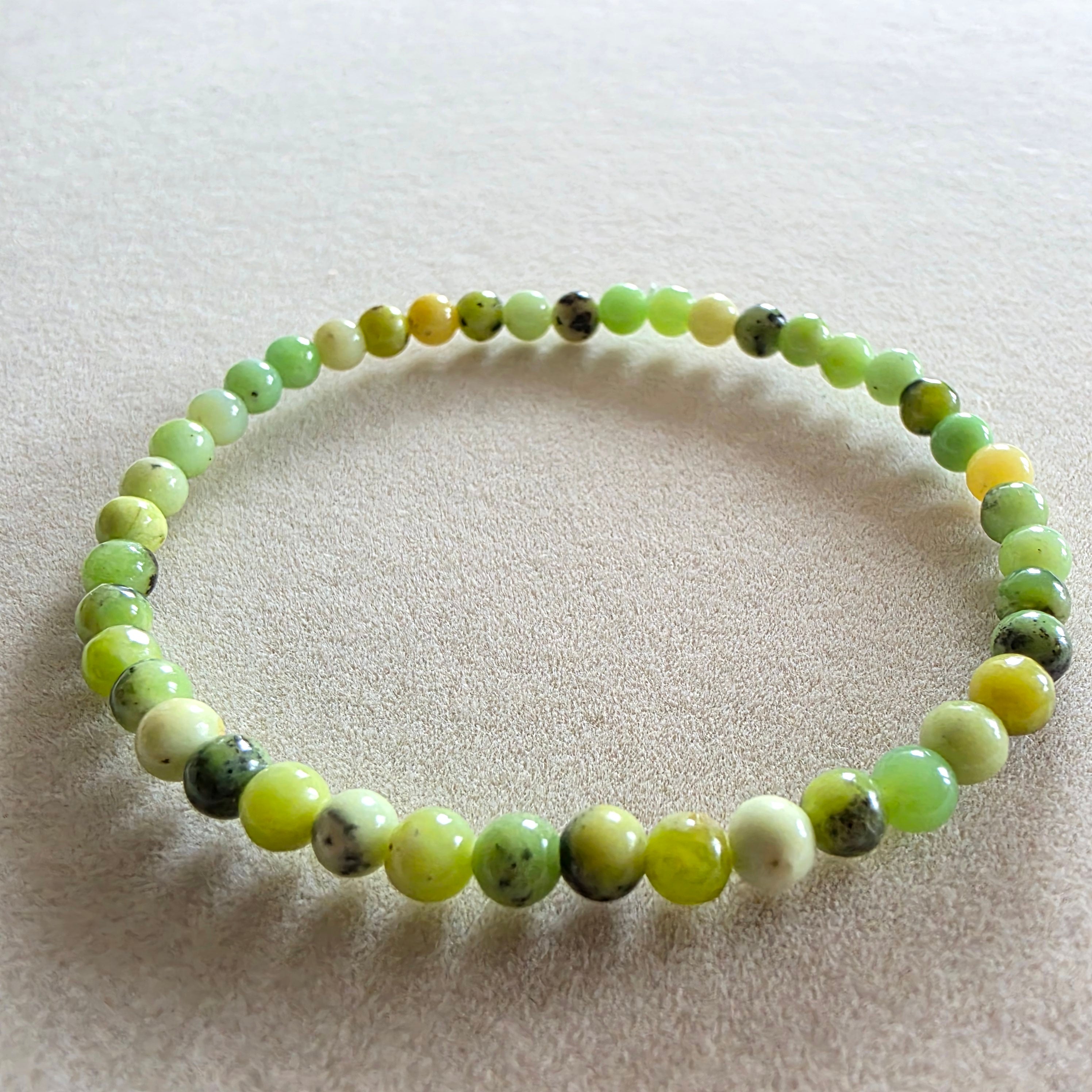 Chrysopras Lemon Kugelarmband in verschiedenen Größen