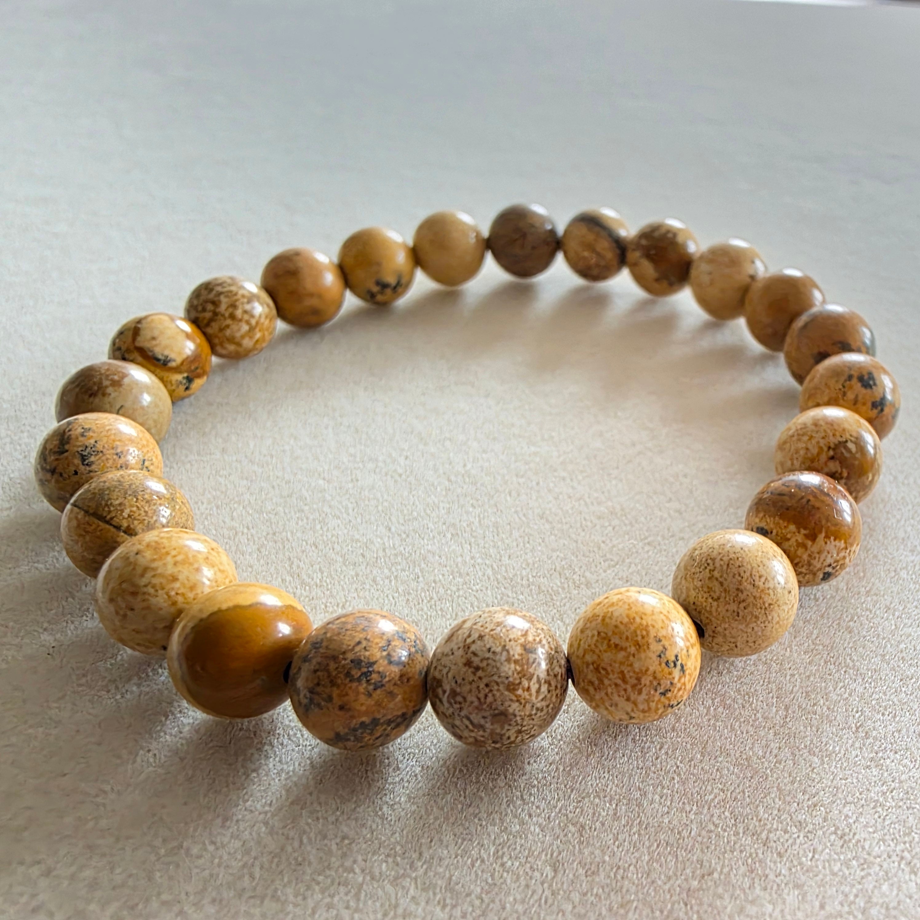 Landschaftsjaspis Kugelarmband in verschiedenen Größen