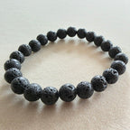 Lavastein Kugelarmband in verschiedenen Größen 4mm-10mm