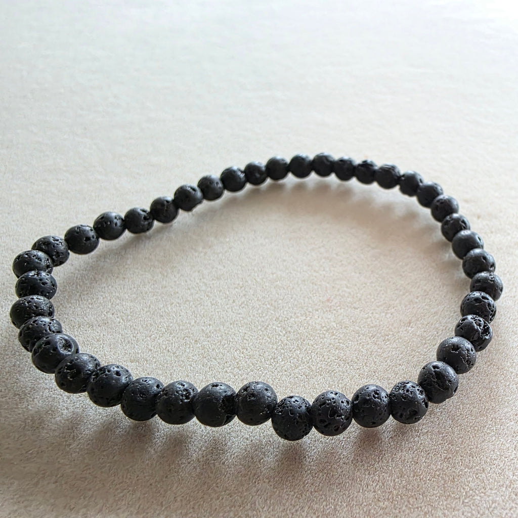 Lavastein Kugelarmband in verschiedenen Größen 4mm-10mm