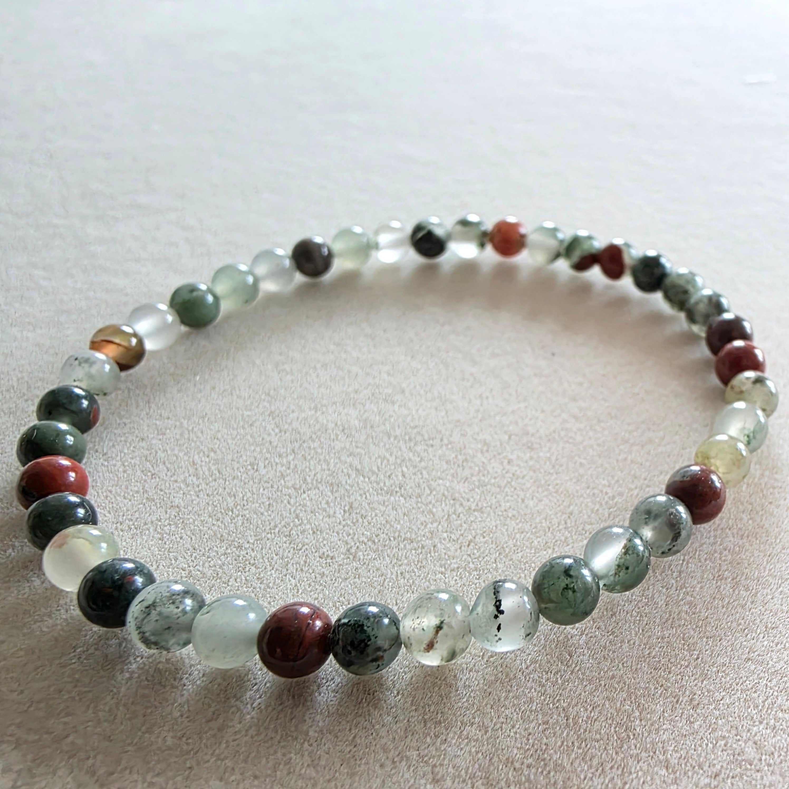Achat Moosachat Kugelarmband 4 mm