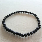 Turmalin schwarz / Schörl Kugelarmband in verschiedenen Größen