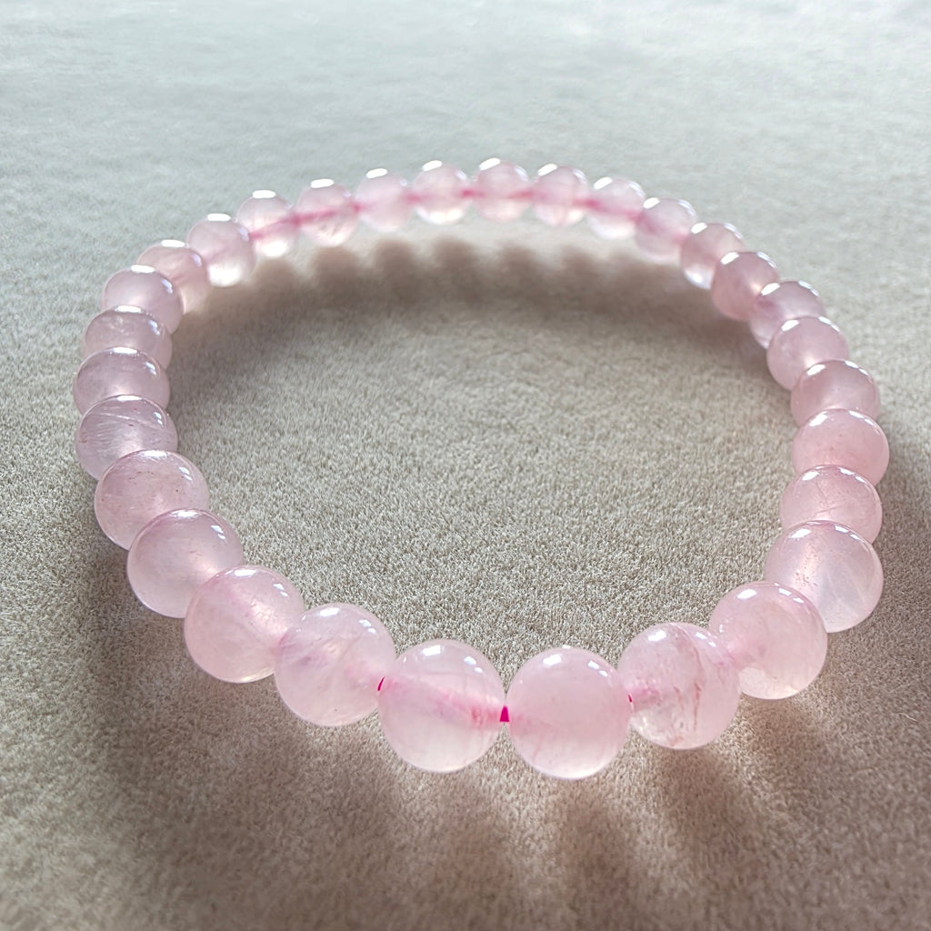 Rosenquarz Kugelarmband in verschiedenen Größen 4mm-12mm