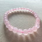 Rosenquarz Kugelarmband in verschiedenen Größen 4mm-12mm