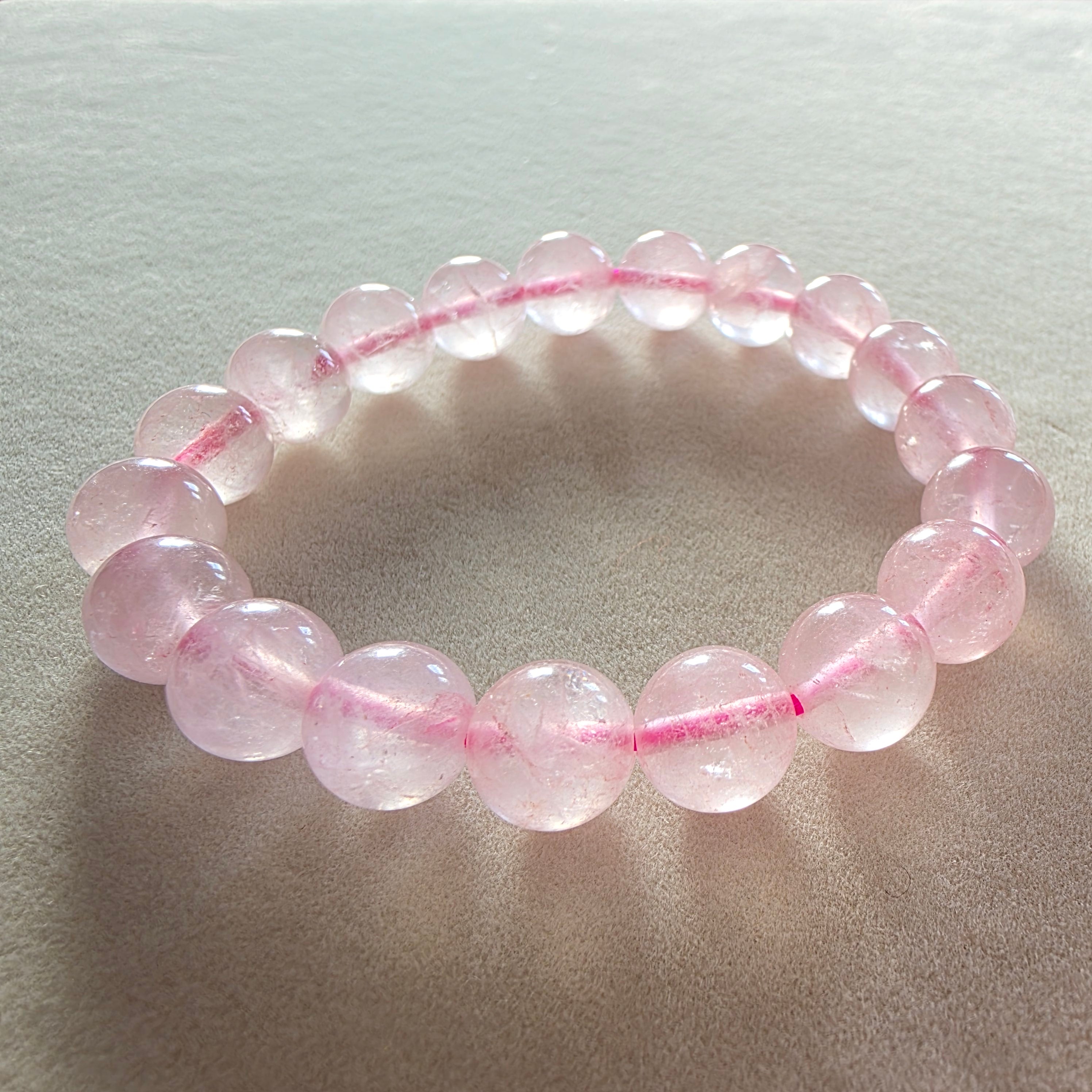 Rosenquarz Kugelarmband in verschiedenen Größen 4mm-12mm
