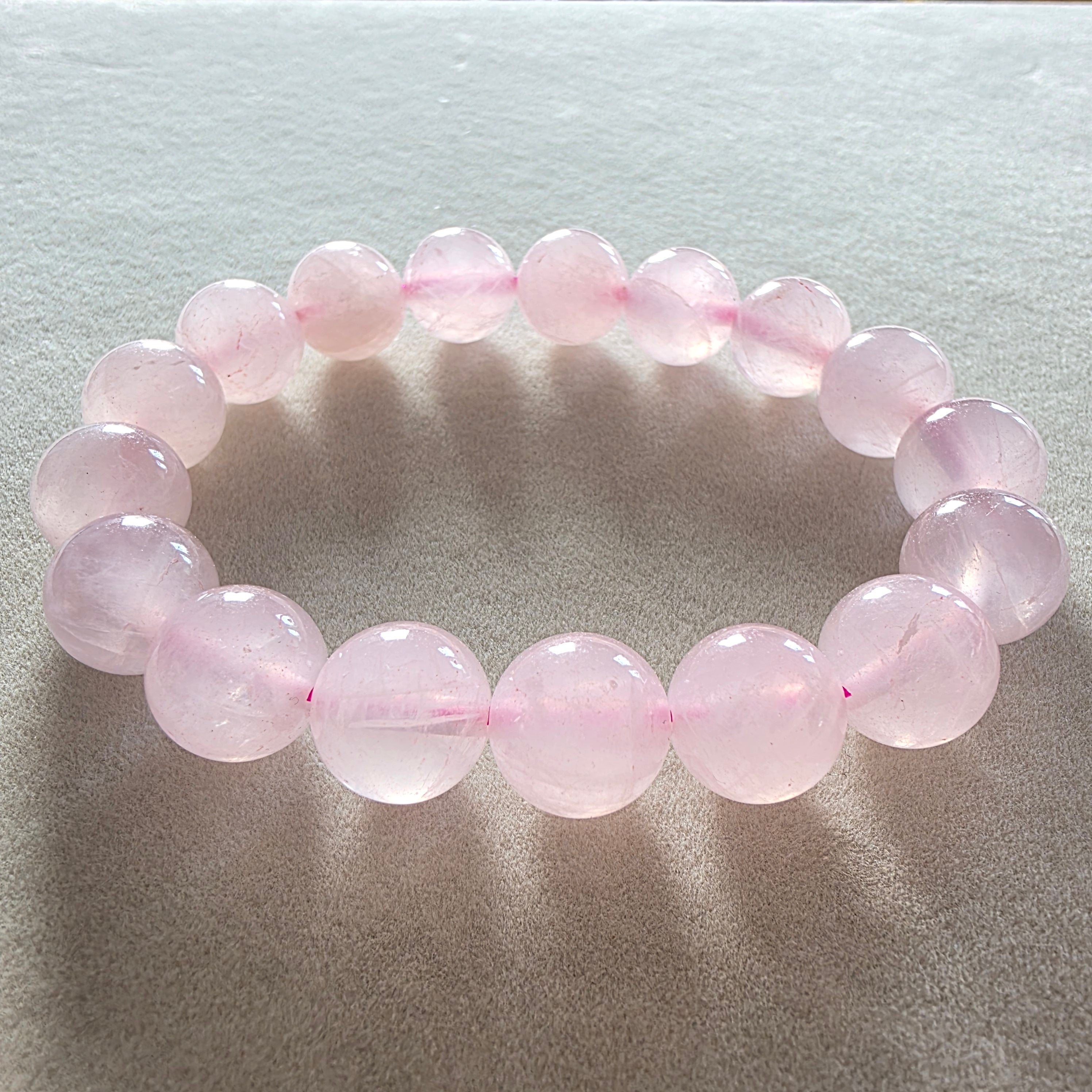 Rosenquarz Kugelarmband in verschiedenen Größen 4mm-12mm