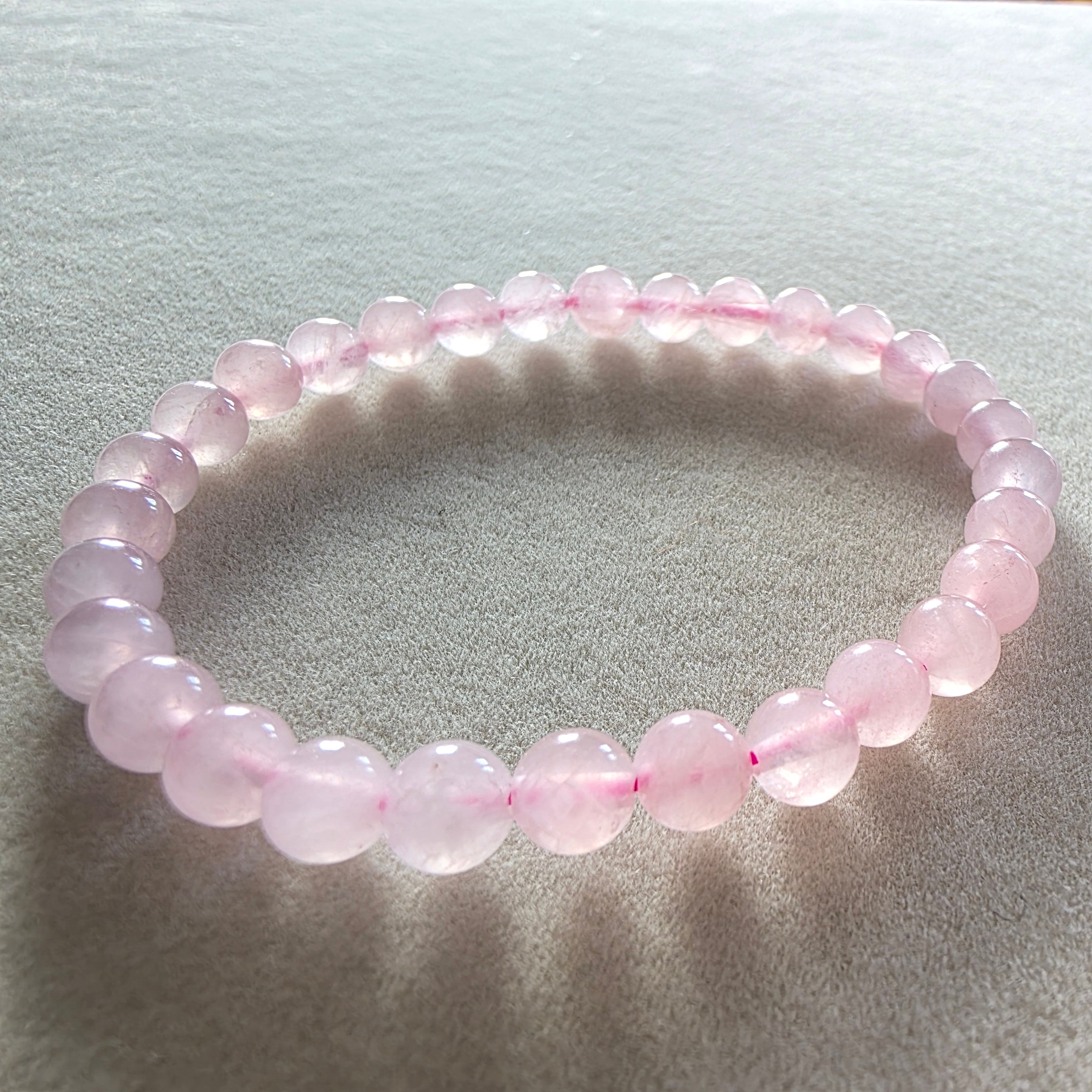 Rosenquarz Kugelarmband in verschiedenen Größen 4mm-12mm