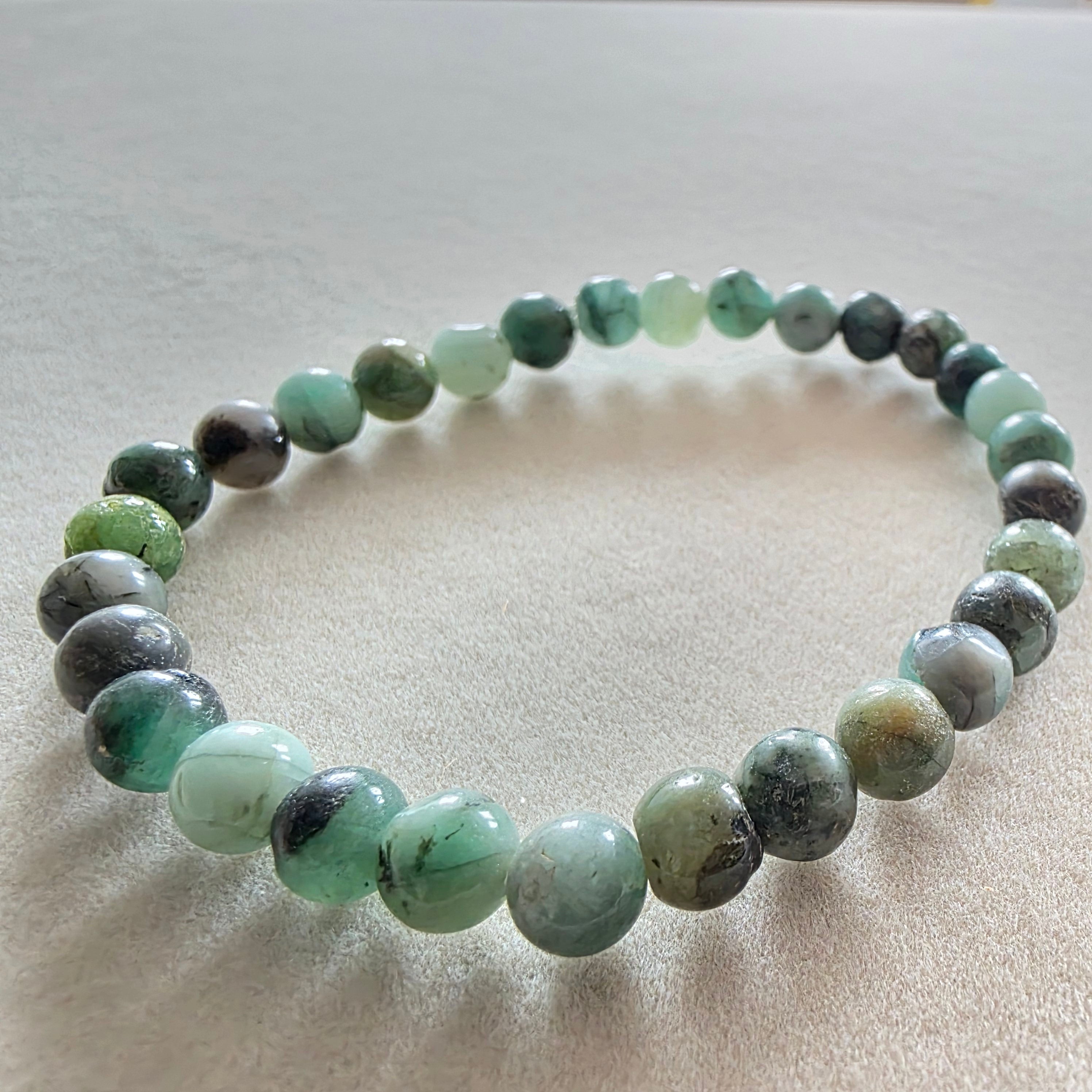Smaragd Kugelarmband 6 mm