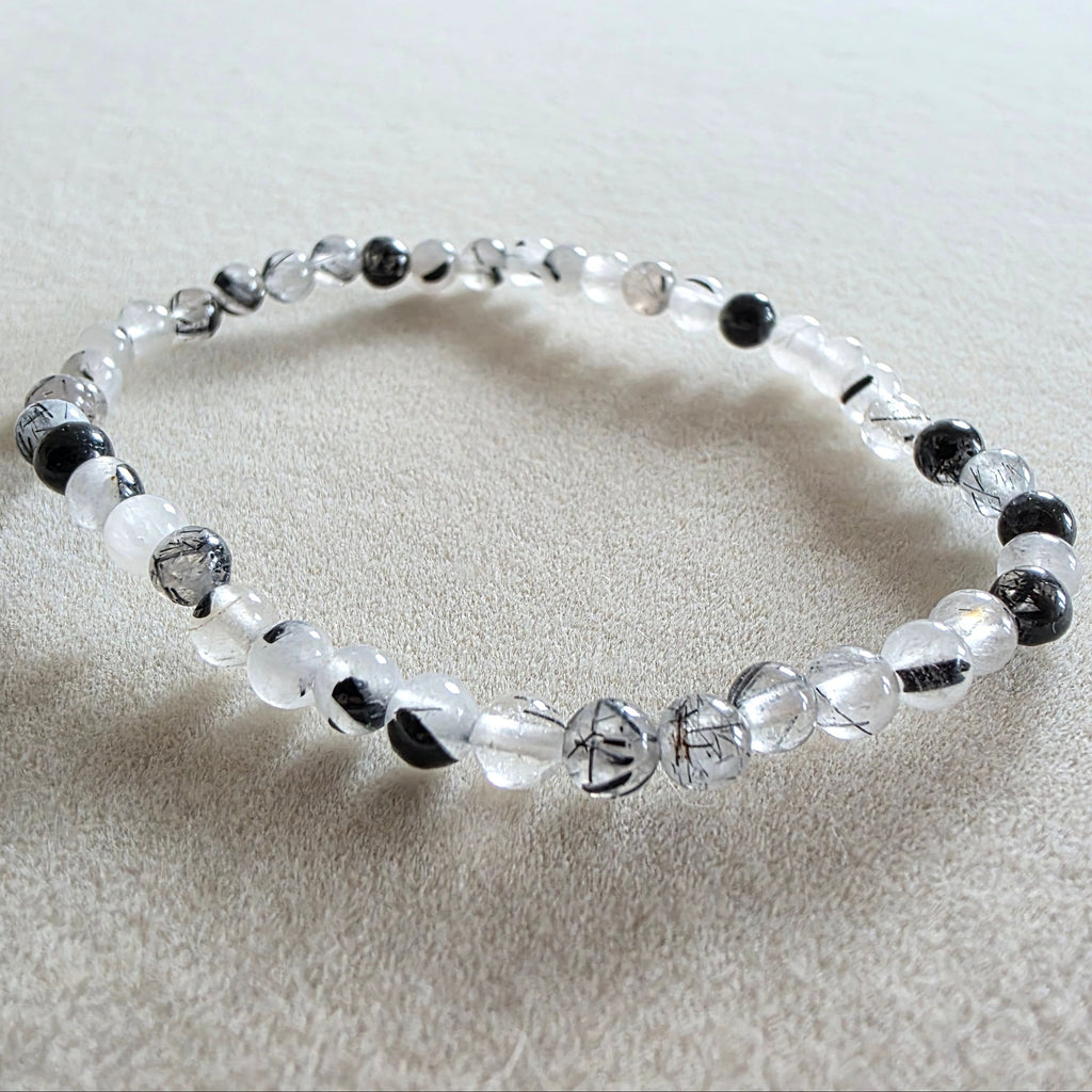 Turmalinquarz Kugelarmband in verschiedenen Größen