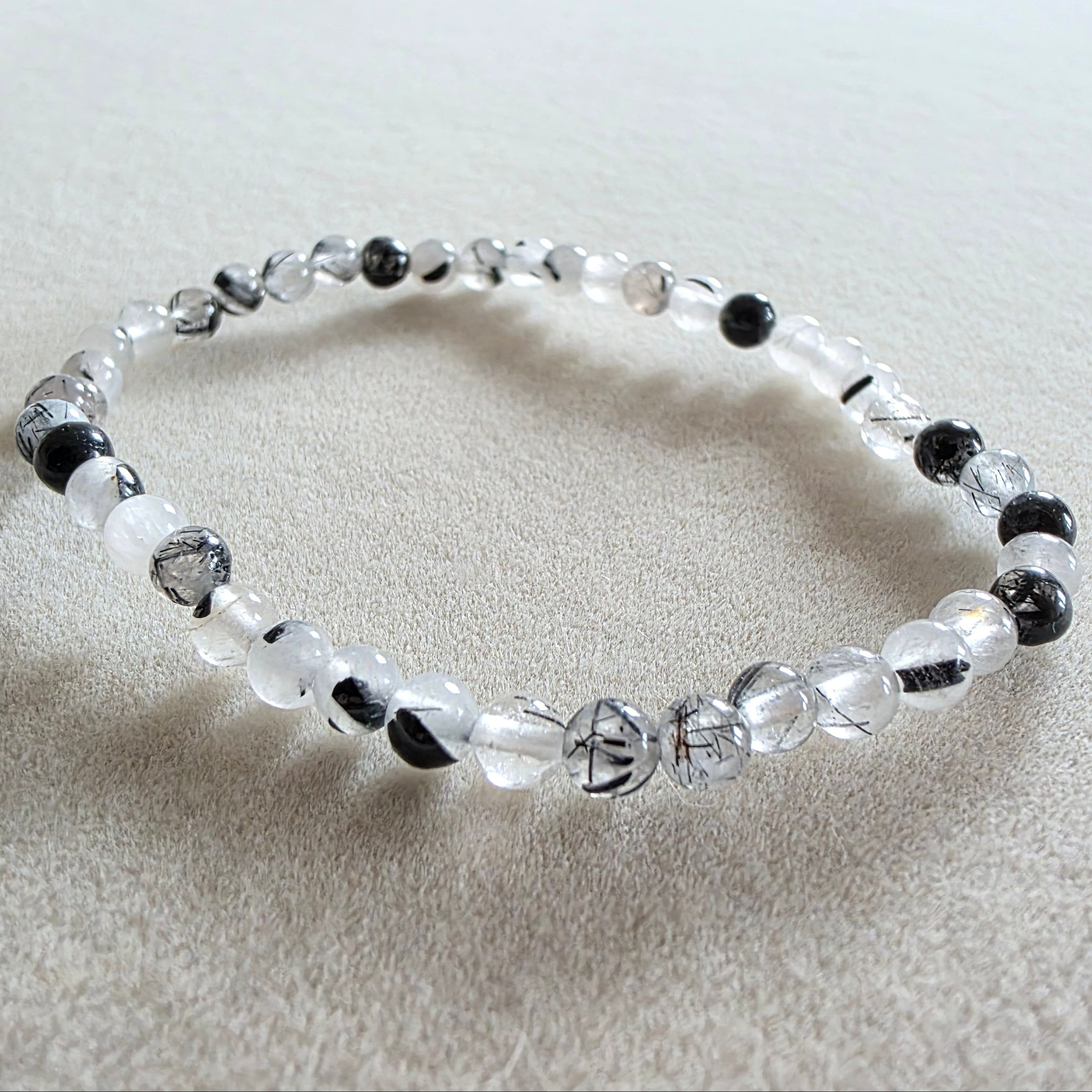 Turmalinquarz Kugelarmband in verschiedenen Größen