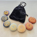 Edelstein-Set – 7 Chakra Symbolsteine (rund) – ca. 3 cm