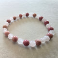 Kugelarmband aus Rosenquarz & Thulit – 6 mm